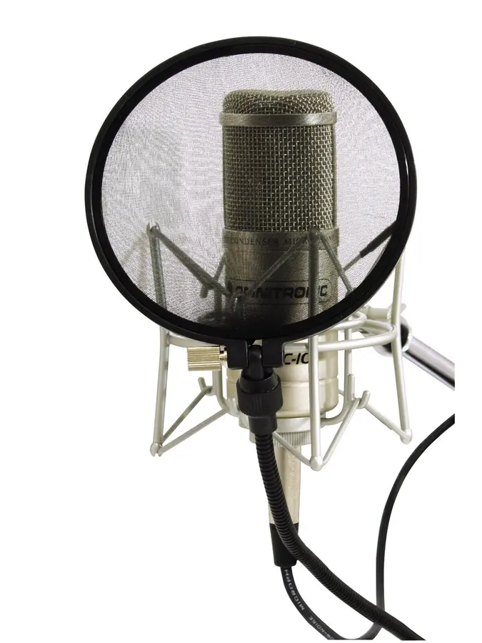 Omnitronic Microphone Pop Filter 155 mm Mesh, 33 cm Gooseneck 