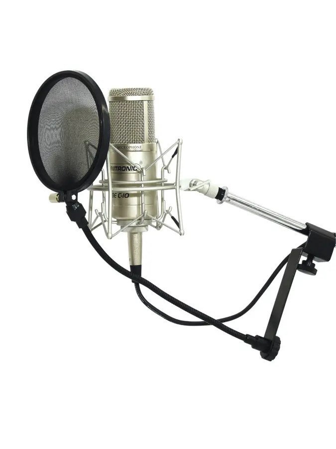 Omnitronic Microphone Pop Filter 155 mm Mesh, 33 cm Gooseneck 