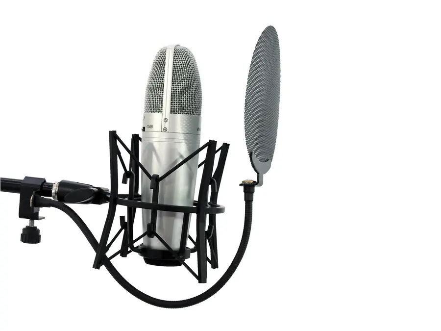 Omnitronic Microphone Pop Filter Fine Wire Mesh, 135 mm, 30 cm Arm 
