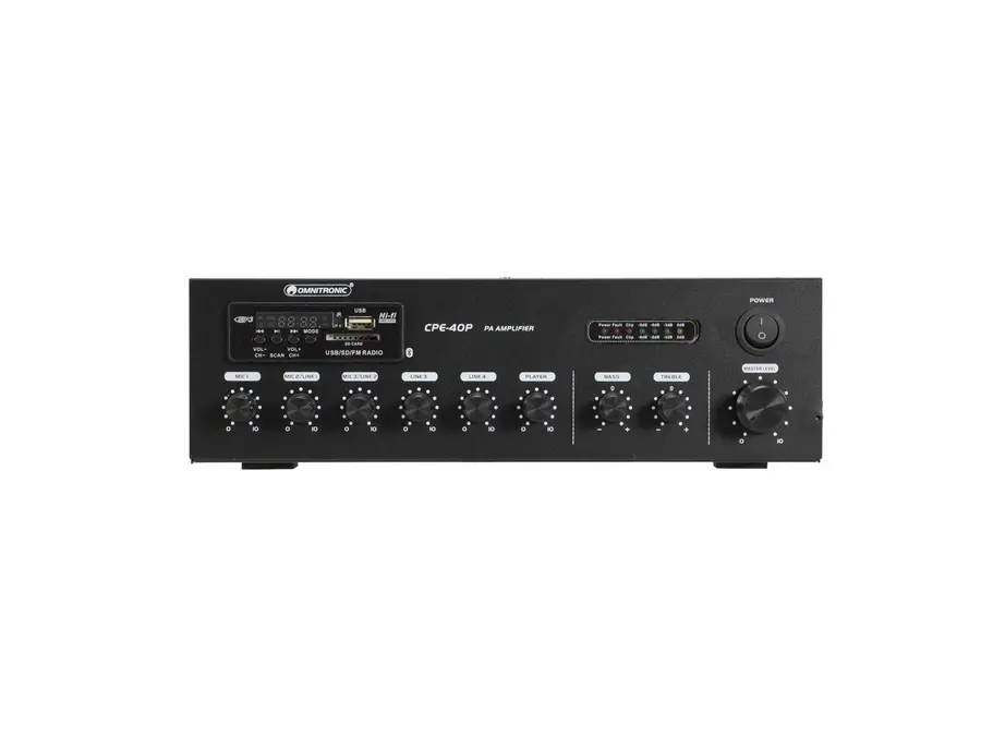 Omnitronic CPE-40P PA Mixer 40 W, Bluetooth, USB, FM Tuner 