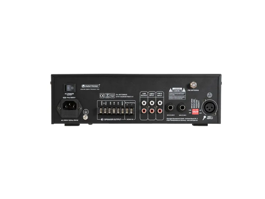 Omnitronic CPE-40P PA Mixer 40 W, Bluetooth, USB, FM Tuner 