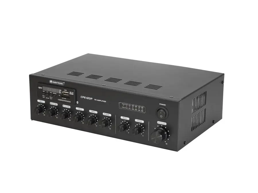 Omnitronic CPE-120P PA Mixer 120 W RMS, Bluetooth, USB, FM Tuner 