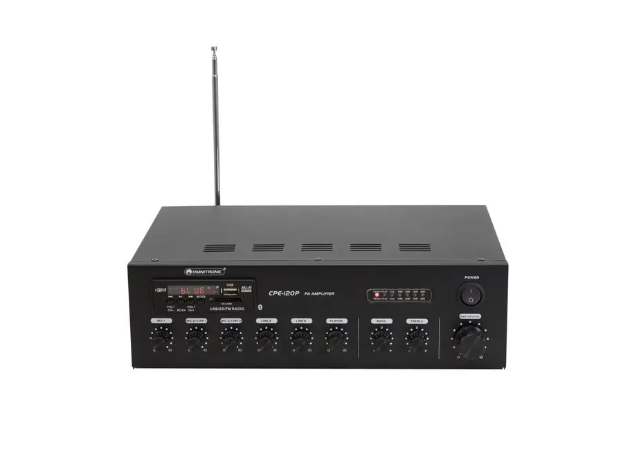 Omnitronic CPE-120P PA Mixer 120 W RMS, Bluetooth, USB, FM Tuner 