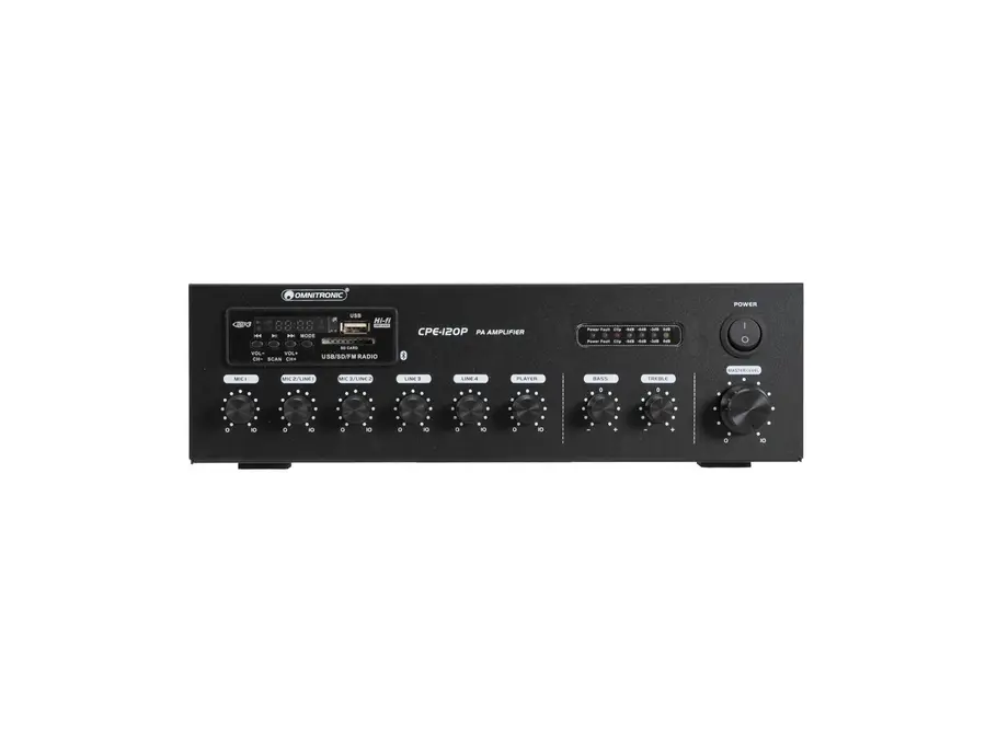 Omnitronic CPE-120P PA Mixer 120 W RMS, Bluetooth, USB, FM Tuner 