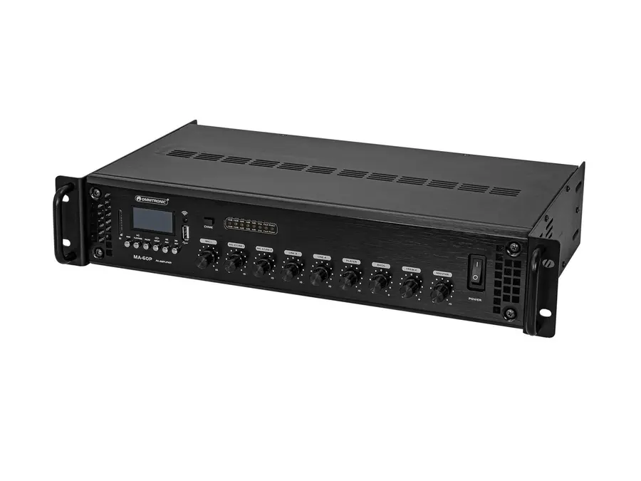 Omnitronic MA-60 PA Mixing Amp 60 W RMS, Bluetooth, USB/SD Player 