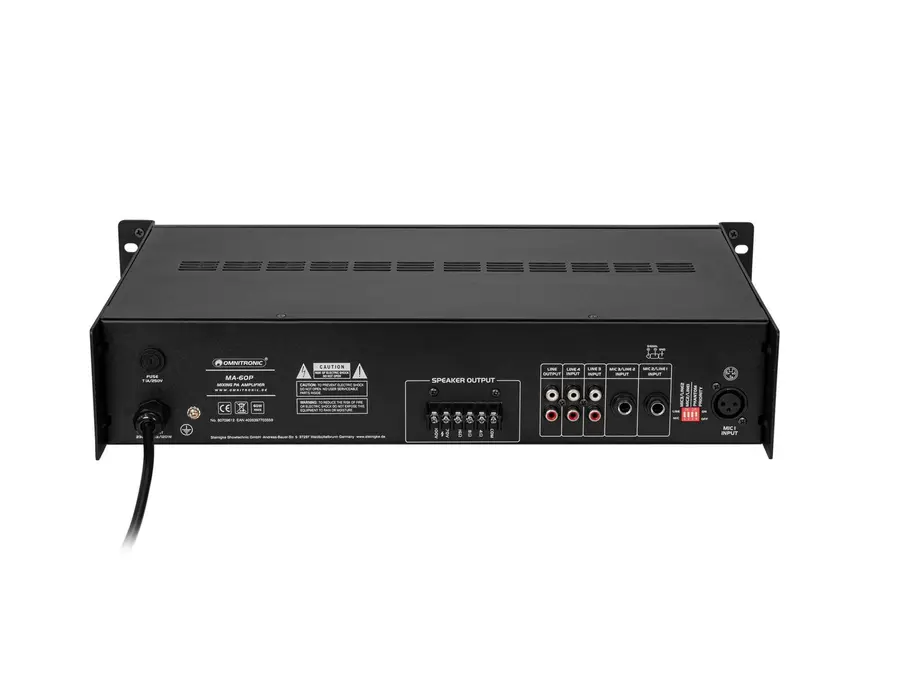 Omnitronic MA-60 PA Mixing Amp 60 W RMS, Bluetooth, USB/SD Player 