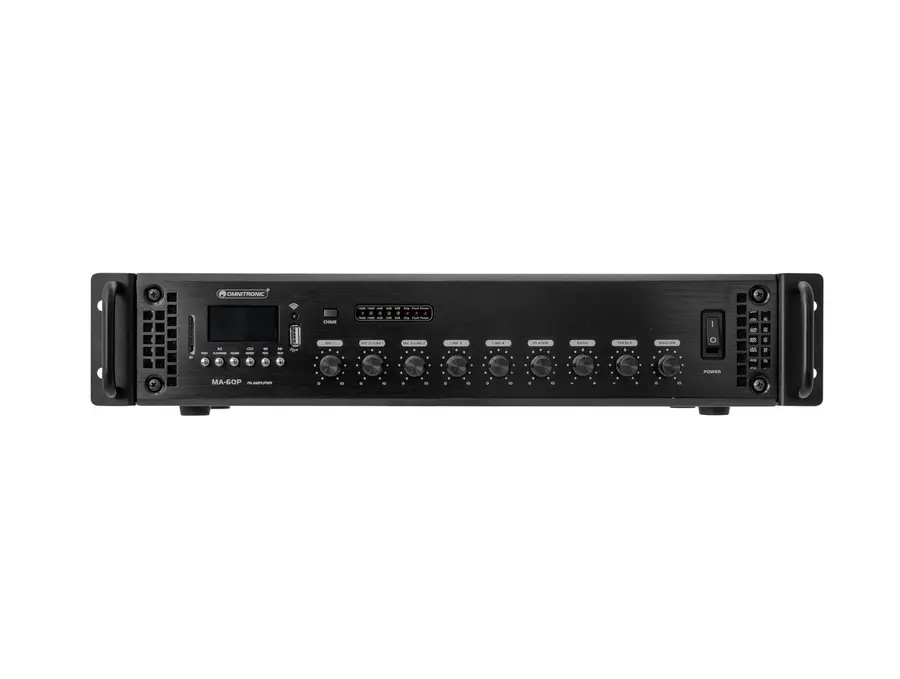 Omnitronic MA-60 PA Mixing Amp 60 W RMS, Bluetooth, USB/SD Player 
