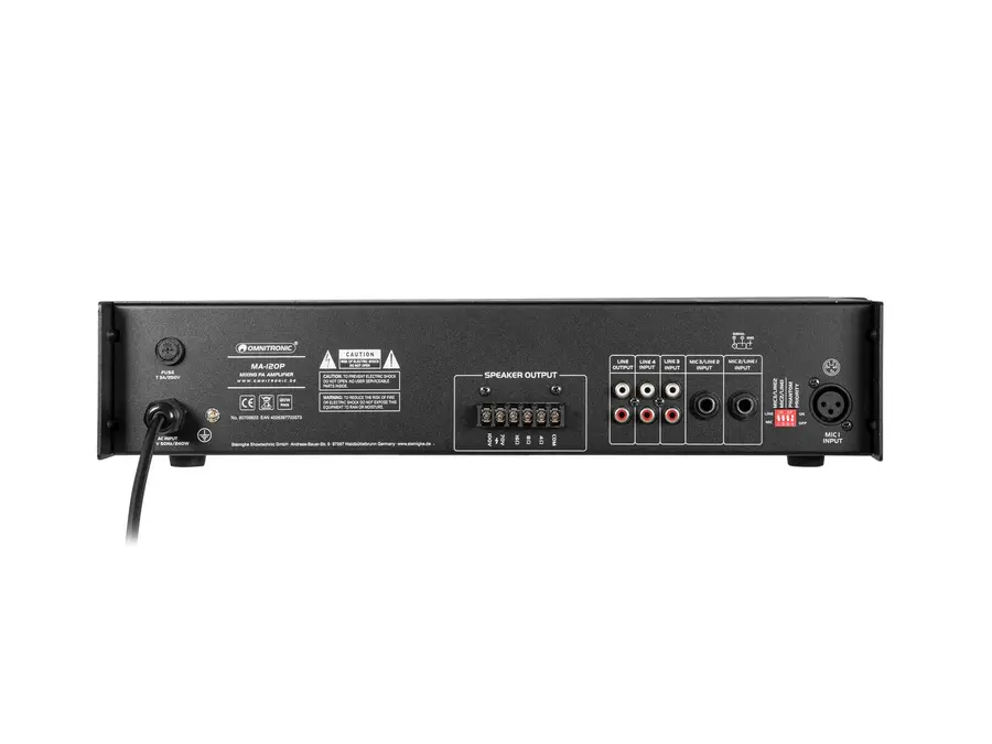 Omnitronic MA-120P PA Mixer 120 W RMS, Bluetooth, USB/SD, IR 