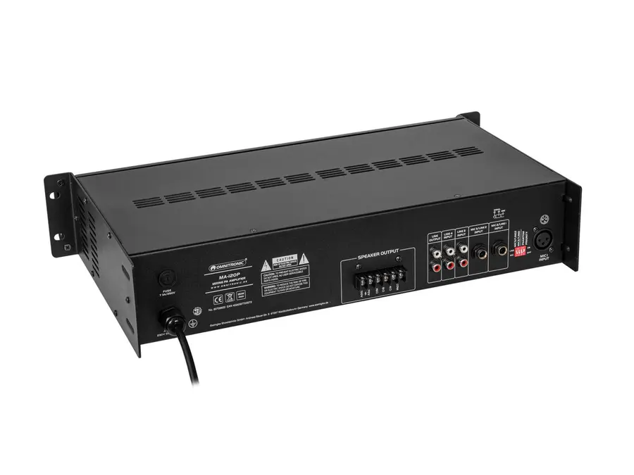 Omnitronic MA-120P PA Mixer 120 W RMS, Bluetooth, USB/SD, IR 