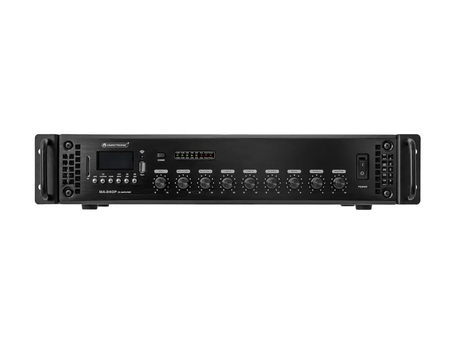 Omnitronic MA-240P PA Mixer 240 W, Bluetooth, USB/SD, 3 Mic Inputs 