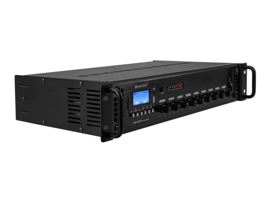 Omnitronic MA-240P PA Mixer 240 W, Bluetooth, USB/SD, 3 Mic Inputs 