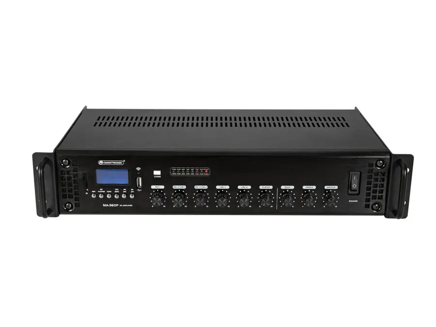 Omnitronic MA-360P PA Mixer 360 W RMS, Bluetooth, USB/SD Playback 