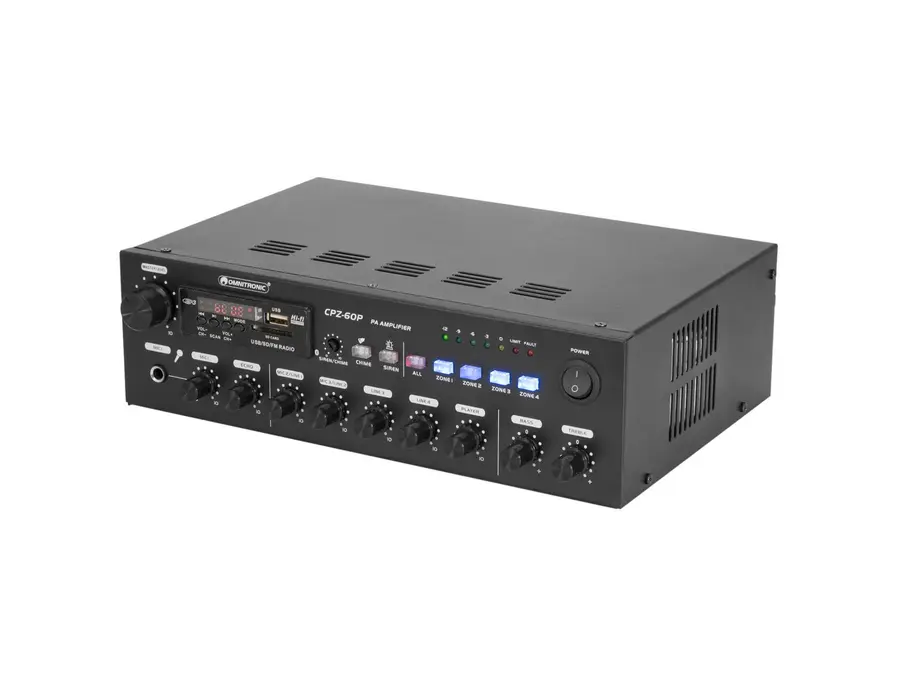 Omnitronic CPZ-60P PA Mixer 4-Zone, 60 W, Bluetooth, USB/SD 