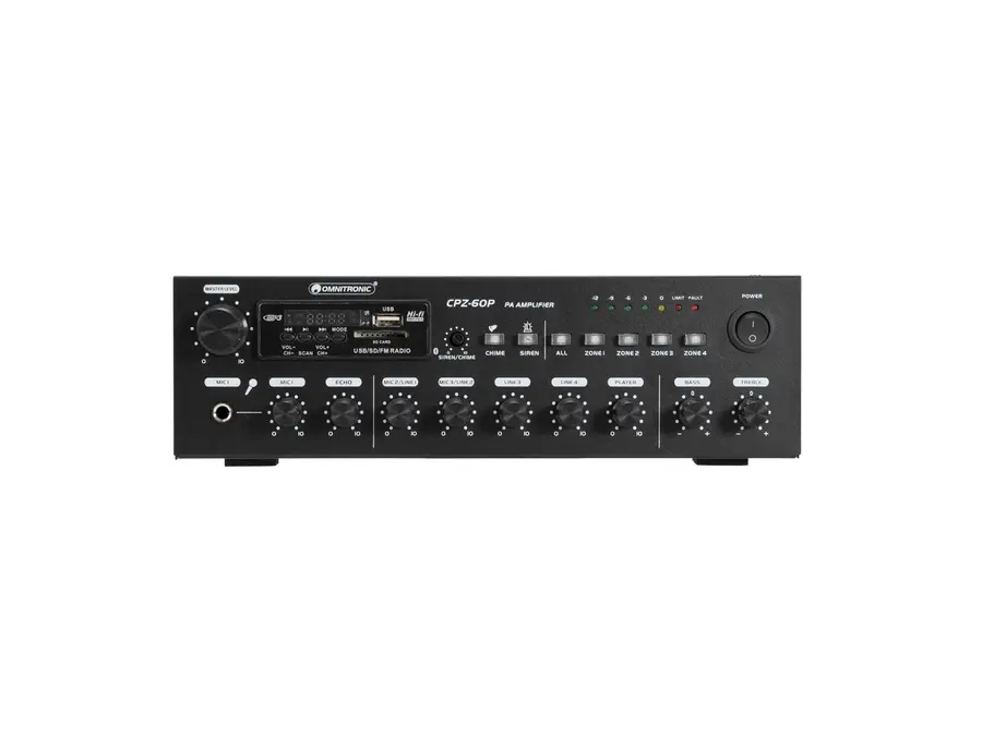 Omnitronic CPZ-60P PA Mixer 4-Zone, 60 W, Bluetooth, USB/SD 