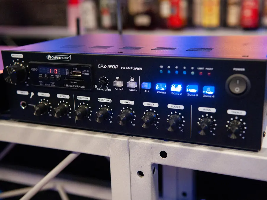 Omnitronic CPZ-120P PA Mixer 4-Zone, Bluetooth, Audio Player, 120W 