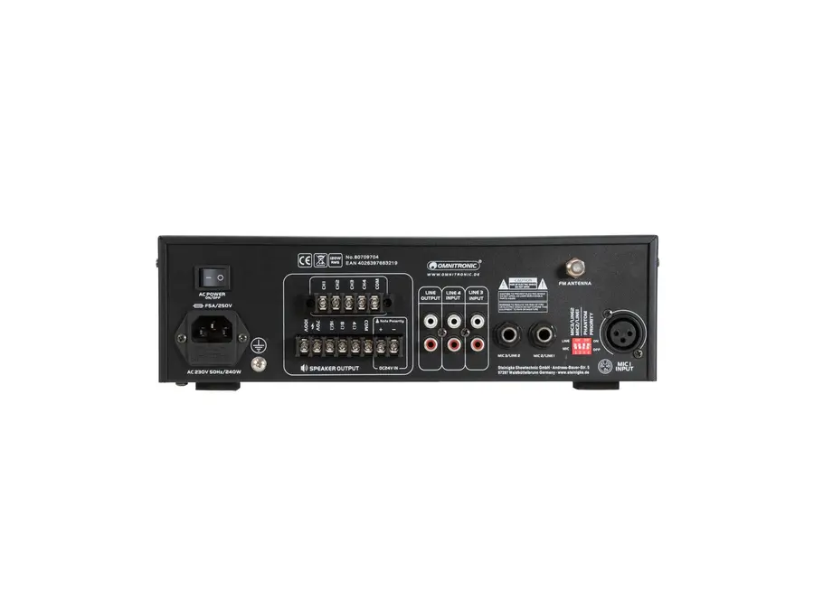 Omnitronic CPZ-120P PA Mixer 4-Zone, Bluetooth, Audio Player, 120W 