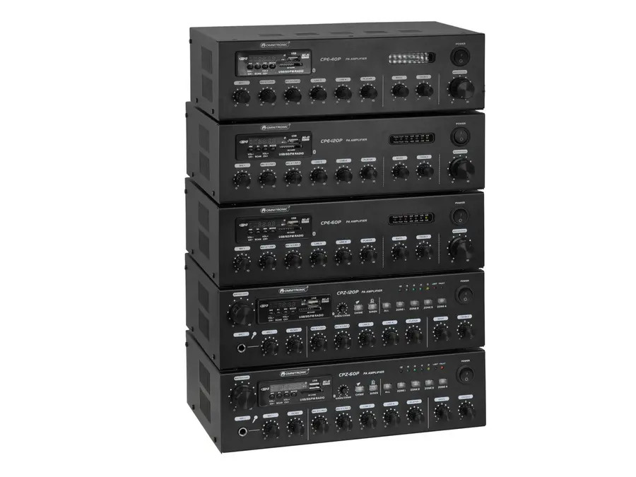Omnitronic CPZ-120P PA Mixer 4-Zone, Bluetooth, Audio Player, 120W 