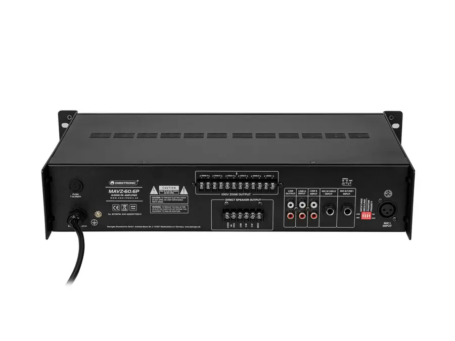 Omnitronic MAVZ-60.6P PA Amp 6-Zone, 60 W RMS, Bluetooth, USB/SD 