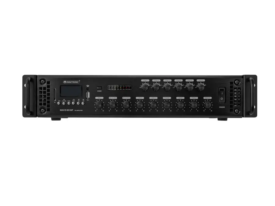 Omnitronic MAVZ-60.6P PA Amp 6-Zone, 60 W RMS, Bluetooth, USB/SD 