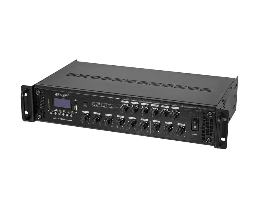 Omnitronic MAVZ-240.6P PA Amp 6-Zone, 240 W RMS, Bluetooth 