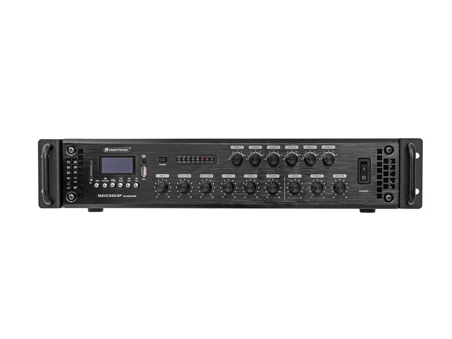 Omnitronic MAVZ-240.6P PA Amp 6-Zone, 240 W RMS, Bluetooth 