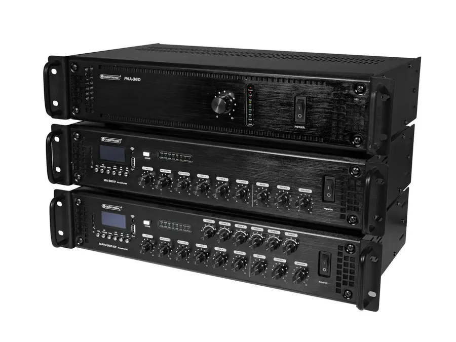 Omnitronic MAVZ-360.6P PA Amp 6-Zone, Bluetooth, USB/SD, 360 W RMS 