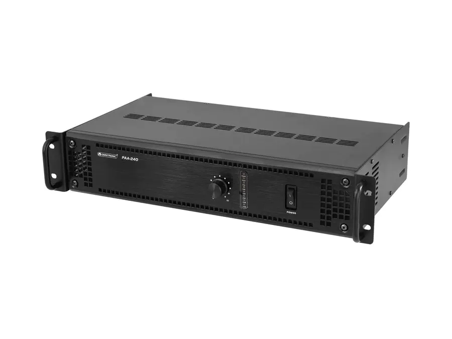 Omnitronic PAA-240 PA Amplifier 240 W RMS, 2 U 19" Rack Mount 