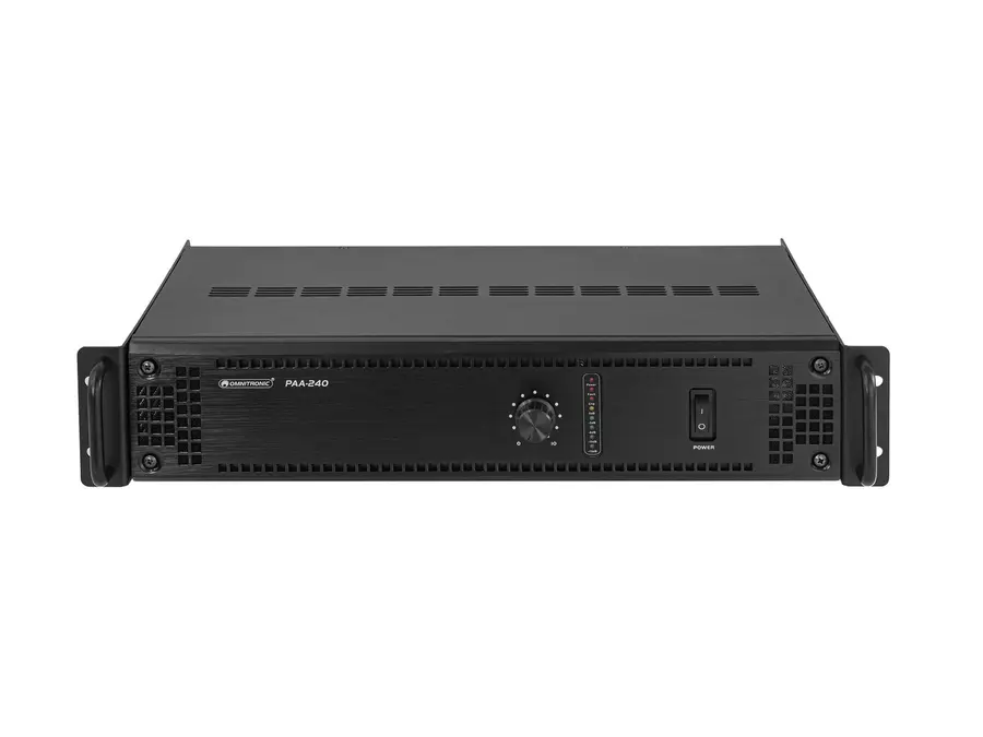 Omnitronic PAA-240 PA Amplifier 240 W RMS, 2 U 19" Rack Mount 
