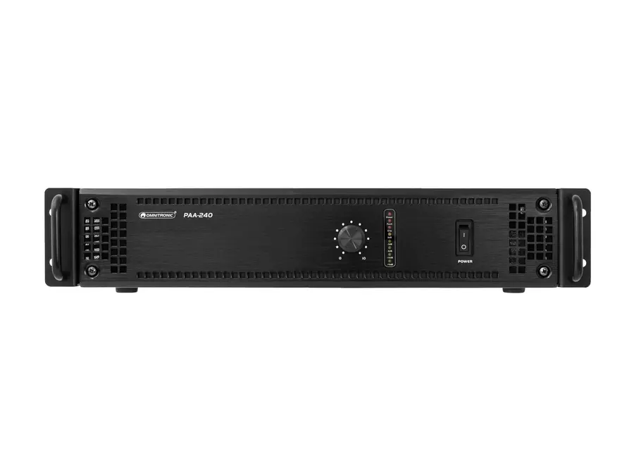 Omnitronic PAA-240 PA Amplifier 240 W RMS, 2 U 19" Rack Mount 