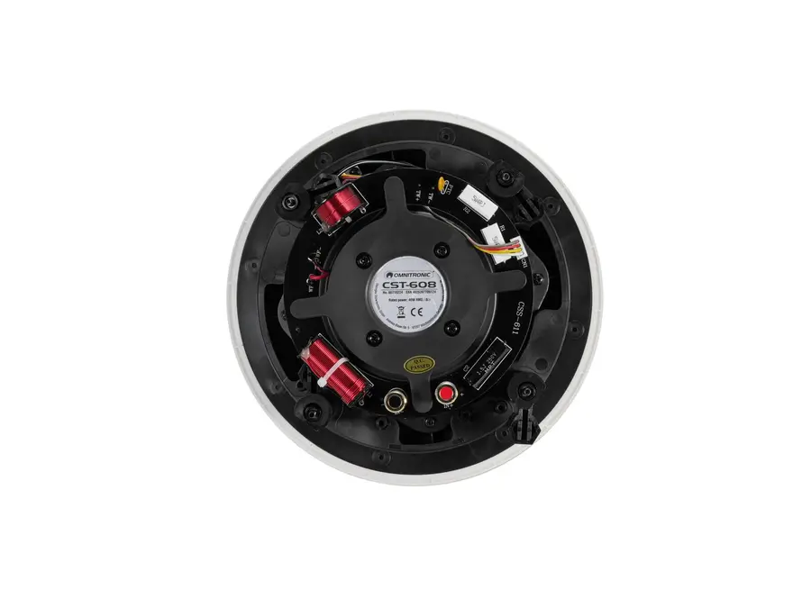 Omnitronic CST-608 White Speaker 2-Way Ceiling, 40 W RMS, 8 Ohms 
