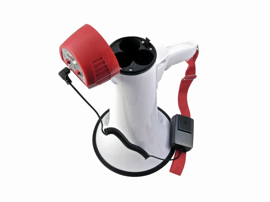 Omnitronic MP-15A Megaphone 15 W, Melody, Coiled Mic, 400 m 