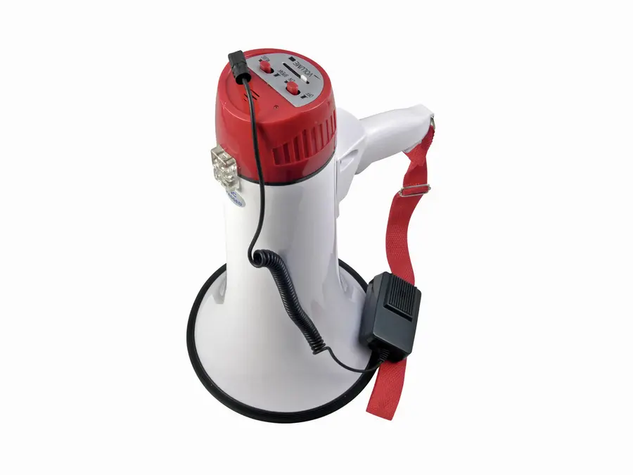 Omnitronic MP-15A Megaphone 15 W, Melody, Coiled Mic, 400 m 